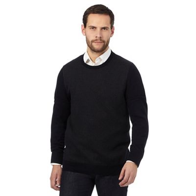 Jeff Banks Big and tall navy patterned jumper